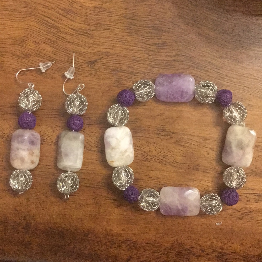 Handmade bracelet and earrings